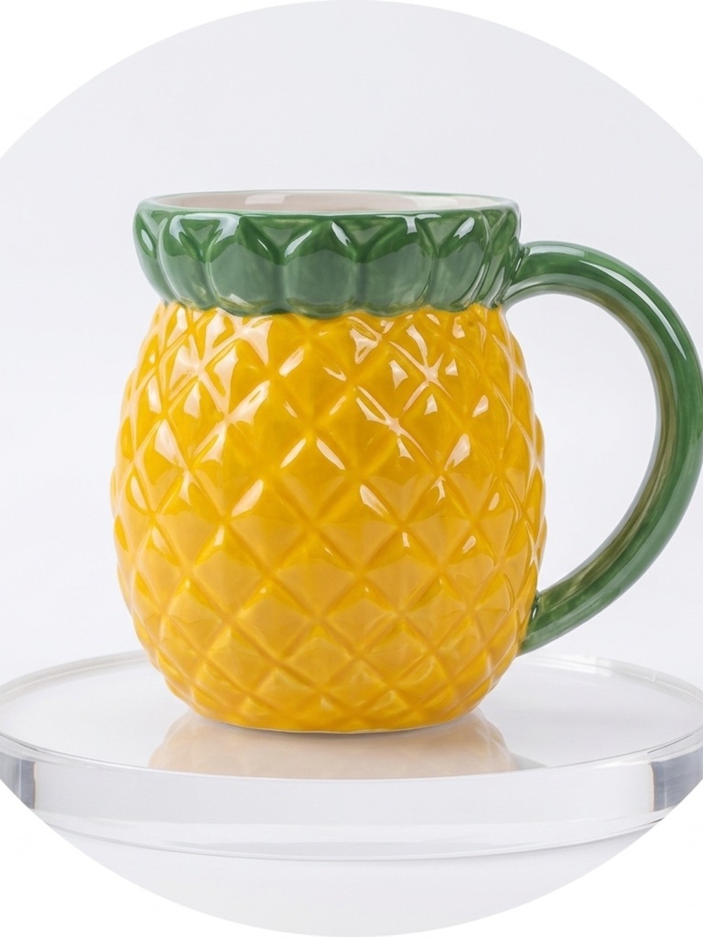 Yellow & Green Pineapple Ceramic Mug - Novelty Fruit Design